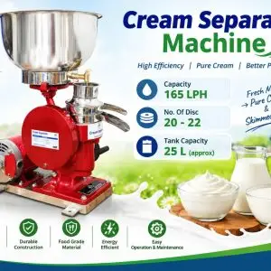 Cream Separator Machine 165 LPH Electric and Hand Operated