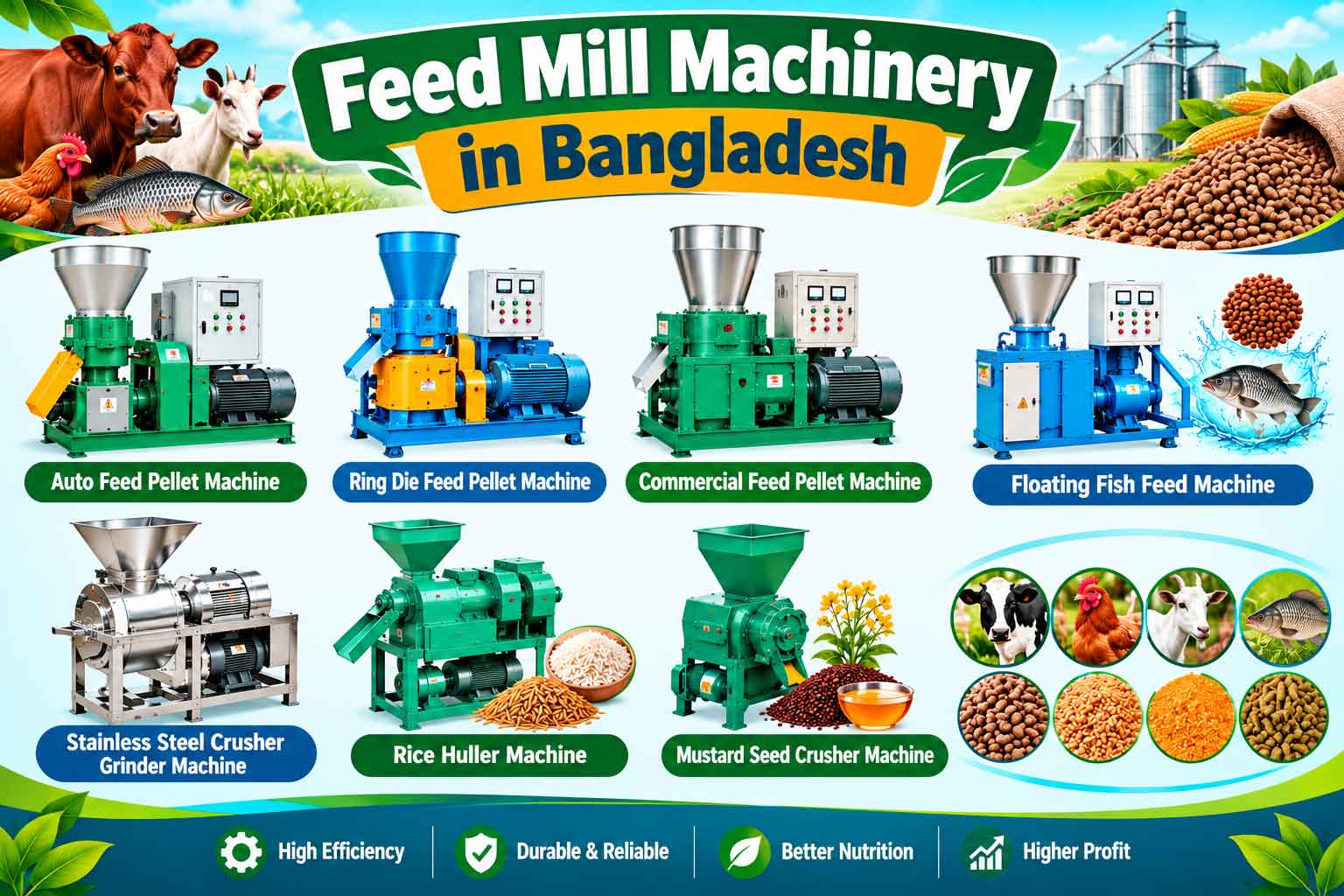 Feed Mill Equipment Animal Feed Processing Machinery In Bangladesh Asian Agro Machinery